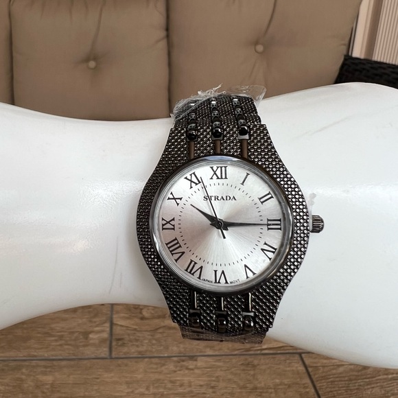 STRADA Dark Silvertone Watch with Stainless Back - Picture 10 of 10